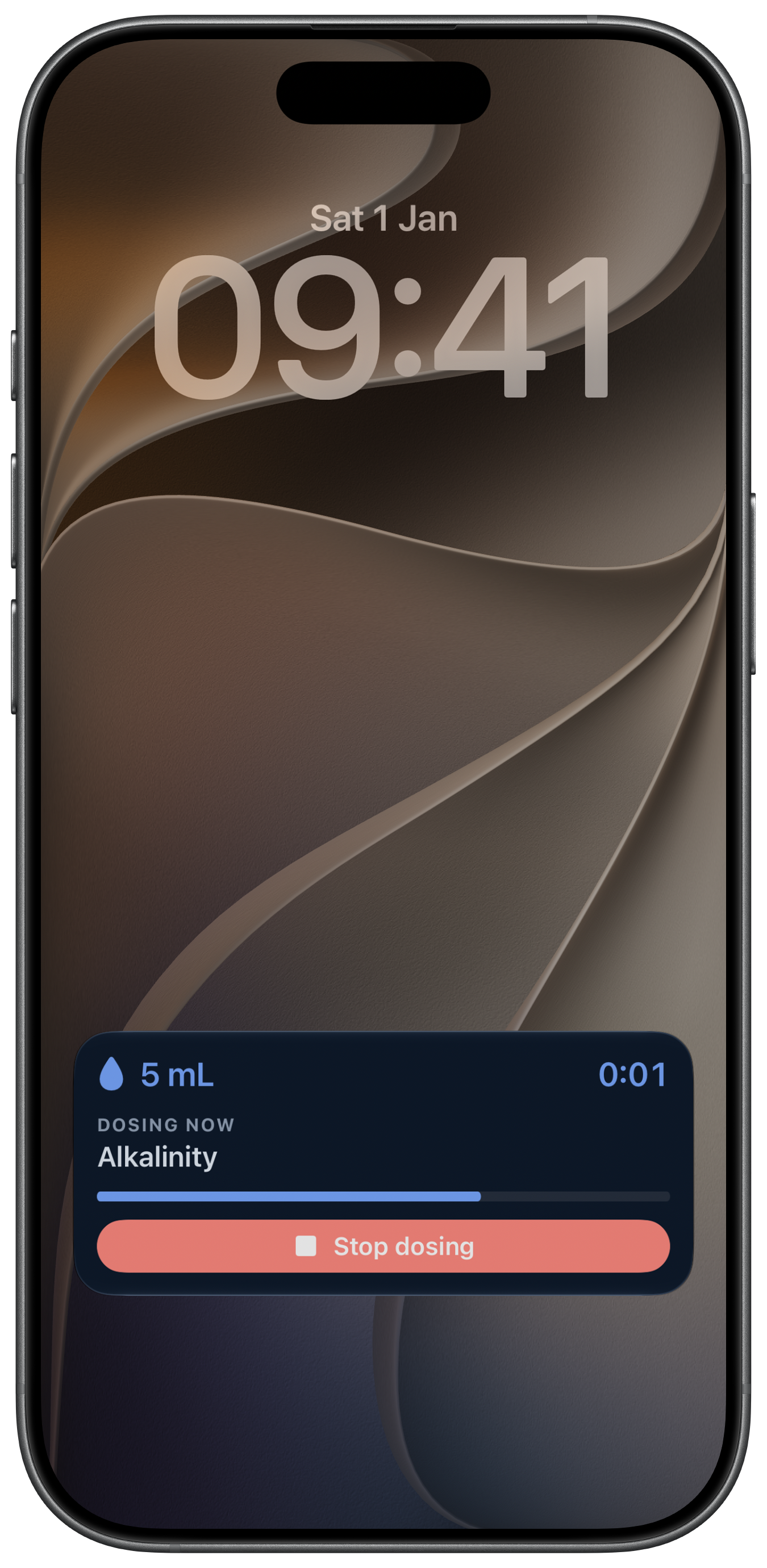 An active Rheon dose shown as a Lock Screen Live Activity